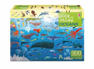 Puzzle + carte   Book and Jigsaw Oceans  , 300 de piese, Usborne