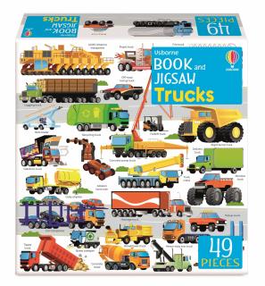 Puzzle + carte   Book and Jigsaw Trucks  , 49 de piese, Usborne