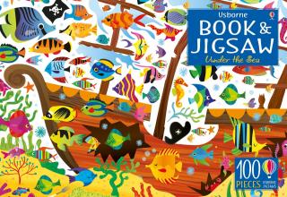 Puzzle + carte   Book and Jigsaw Under the Sea  , 100 de piese, Usborne