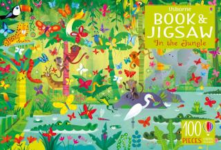 Puzzle + carte Jungla, 100 de piese,   In the Jungle  , Usborne