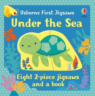 Set de 8 puzzle-uri + carte   First Jigsaws and Book: Under the Sea  , 2 piese, Usborne