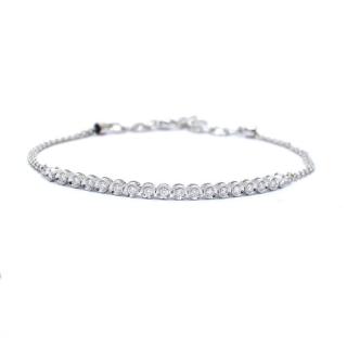 Bratara tenis din aur alb de 14K cu diamante 0.28 ct