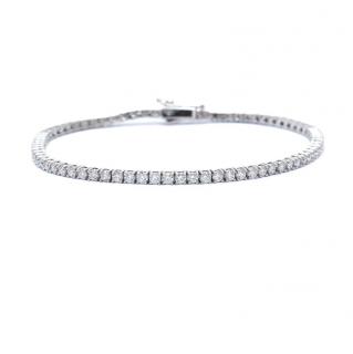 Bratara tenis din aur alb de 18K cu diamant creat in laborator 2.36 ct