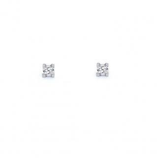 Cercei din aur alb de 14K cu diamant 0.23 ct