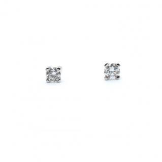 Cercei din aur alb de 14K cu diamant 0.25 ct