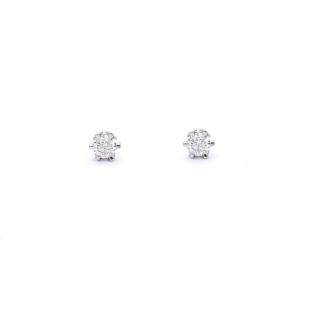 Cercei din aur alb de 14K cu diamant 0.31 ct