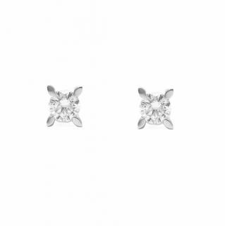 Cercei din aur alb de 14K cu diamant  creat in laborator 0.42 ct