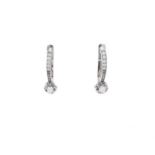 Cercei din aur alb de 14K cu diamante 0.22 ct