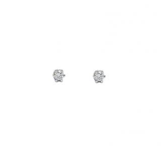 Cercei din aur alb de 18K cu diamant 0.14 ct