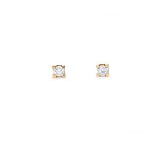 Cercei din aur galben de 14K cu diamant 0.12 ct