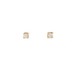 Cercei din aur galben de 14K cu diamant 0.28 ct