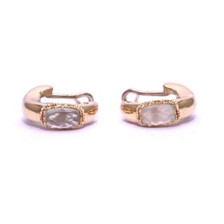Cercei din aur galben de 14K cu peridot