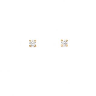 Cercei din aur galben de 18K cu diamant 0.27 ct