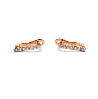 Cercei din aur roz de 14K cu diamante 0.17 ct