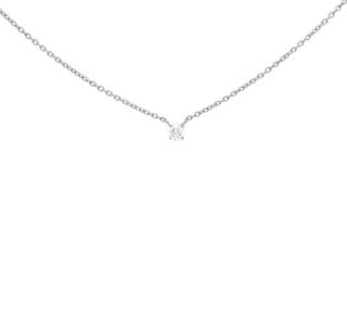 Colier din aur alb de 14K cu diamant alb 0.15 ct
