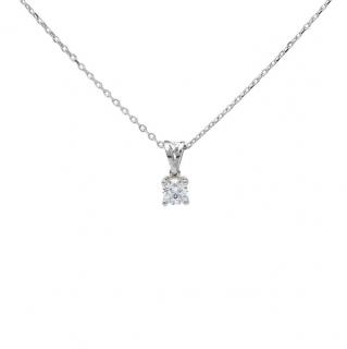 Colier din aur alb de 14K cu diamant  creat in laborator 0.31 ct