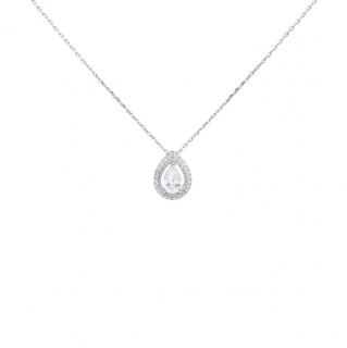 Colier din aur alb de 14K cu diamant  creat in laborator 0.51 ct