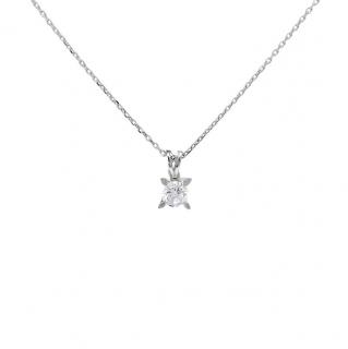 Colier din aur alb de 14K cu diamant  creat in laborator 0.54 ct
