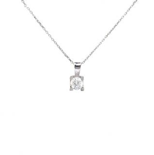 Colier din aur alb de 14K cu diamant  creat in laborator 0.66 ct