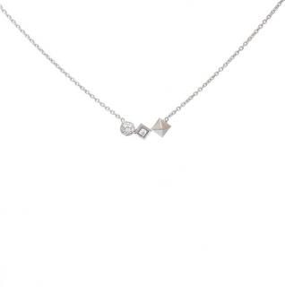 Colier din aur alb de 18K cu diamante 0.08 ct