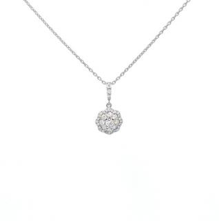 Colier din aur alb de 18K cu diamante 0.43 ct