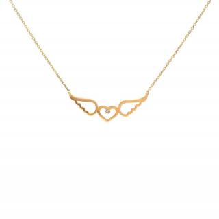 Colier din aur galben de 14K cu diamante 0.01 ct