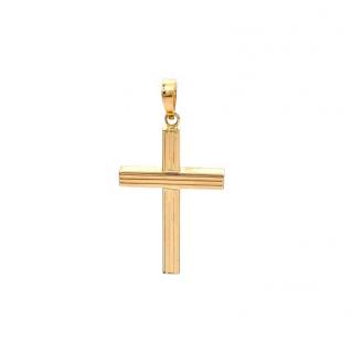 Cruce clasica din aur galben de 14K