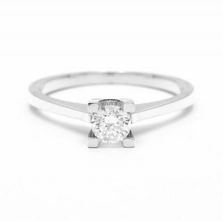 Inel de logodna din aur alb de 14K cu diamant creat in laborator de 0.30 ct