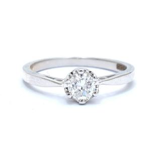 Inel de logodna din aur alb de 14K cu diamant creat in laborator de 0.37 ct