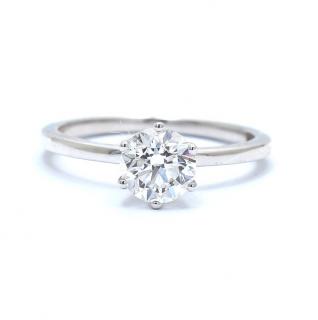 Inel de logodna din aur alb de 14K cu diamant creat in laborator de 1.02 ct