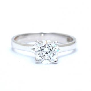Inel de logodna din aur alb de 14K cu diamant creat in laborator de 1.08 ct