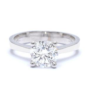 Inel de logodna din aur alb de 14K cu diamant creat in laborator de 1.52 ct