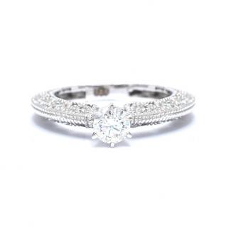 Inel de logodna din aur alb de 14K cu diamant de 0.71 ct