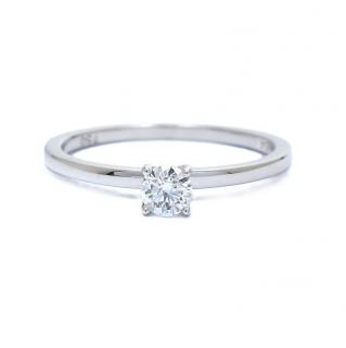 Inel de logodna din aur alb de 18K cu diamant creat in laborator de 0.23 ct