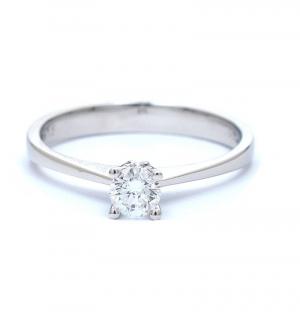 Inel de logodna din aur alb de 18K cu diamant creat in laborator de 0.28 ct