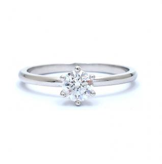 Inel de logodna din aur alb de 18K cu diamant creat in laborator de 0.51 ct
