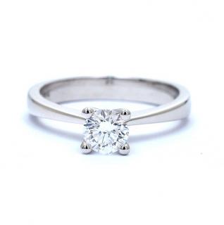 Inel de logodna din aur alb de 18K cu diamant creat in laborator de 0.57 ct