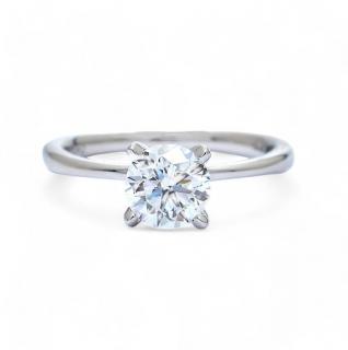Inel de logodna din aur alb de 18K cu diamant creat in laborator de 1.01 ct