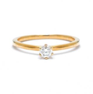 Inel de logodna din aur  galben de 14K cu diamant de 0.21 ct