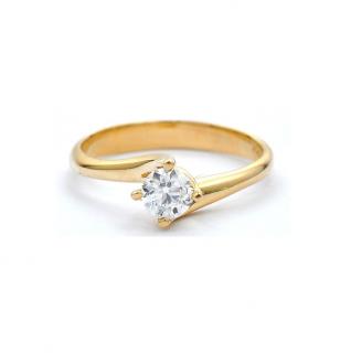 Inel de logodna din aur  galben de 14K cu diamant de 0.40 ct