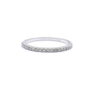 Inel din aur alb de 14K cu diamante 0.12 ct
