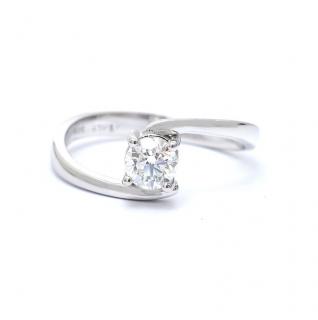 Inel din aur alb de 14K cu diamante 0.41 ct