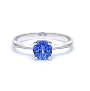Inel din aur alb de 14K cu tanzanit 1.12 ct