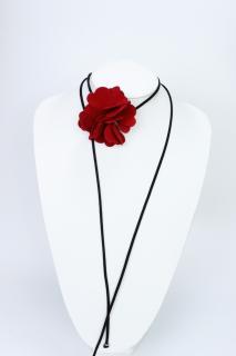 Colier choker floare - Rosu