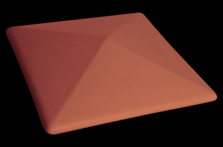 Capac Ceramic 01 Ruby Red Natural, pentru Stalpi de Gard 445x445x90mm