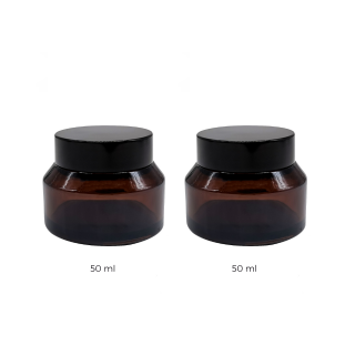 Borcan din sticla ambra 50ml - set 2 buc