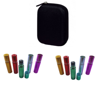 Geanta + 10 sticlute rollon culoare metalica de 10ml