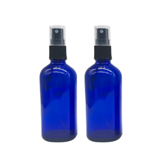 Recipient sticla albastra cu spray 100ml - set 2 buc