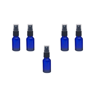 Recipient sticla albastra cu spray 15ml - set 5 buc