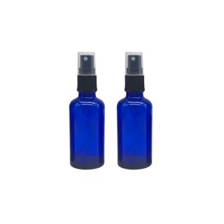 Recipient sticla albastra cu spray 50ml - set 2 buc